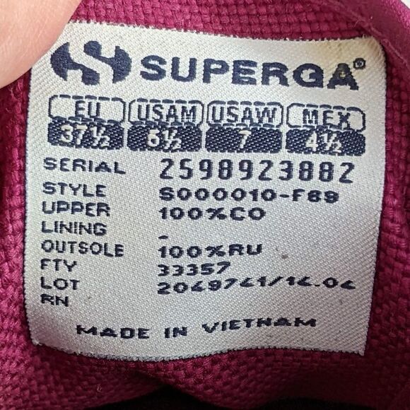 SUPERGA 2750 COTU IN BURGUNDY Sneakers with Gum Bottom - Picture 7 of 8